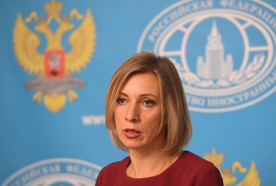 Russian Foreign Ministry Spokesperson Maria Zakharova at a briefing on current foreign policy issues.