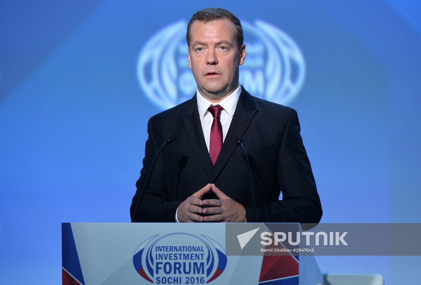 Prime Minister Dmitry Medvedev at Sochi International Investment Forum 2016