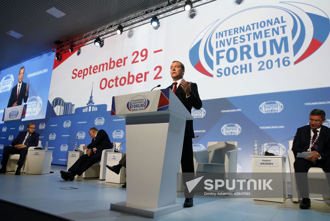 Prime Minister Dmitry Medvedev at Sochi International Investment Forum 2016