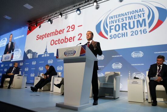 Prime Minister Dmitry Medvedev at Sochi International Investment Forum 2016