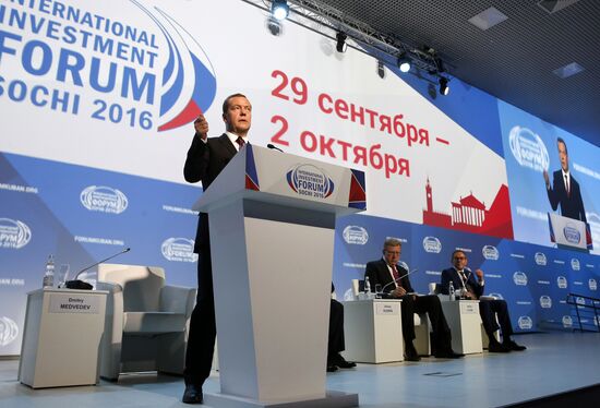 Prime Minister Dmitry Medvedev at Sochi International Investment Forum 2016