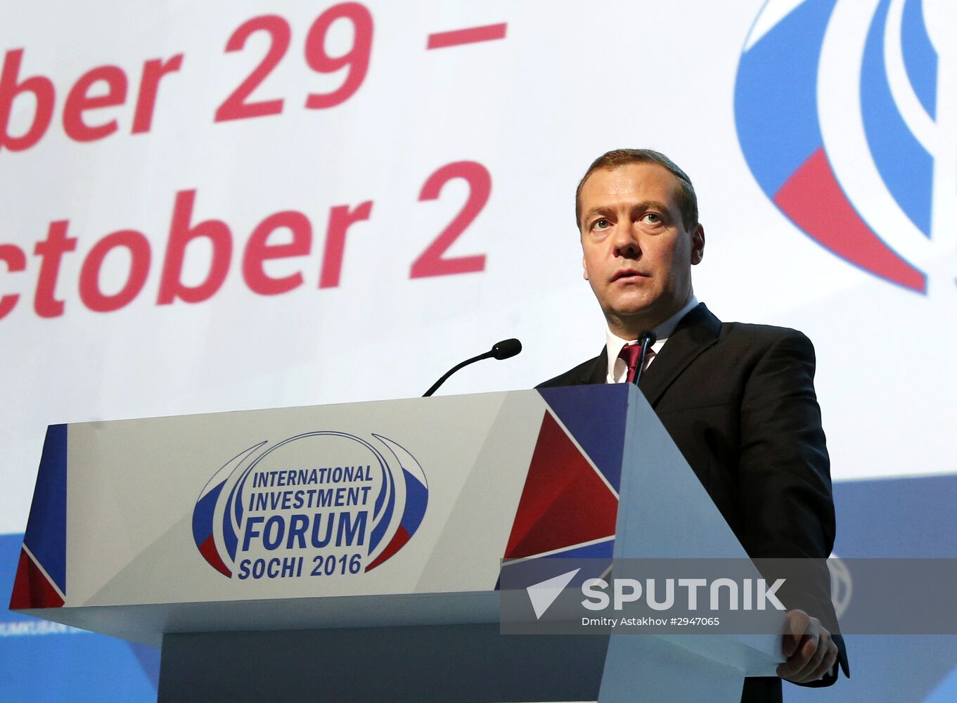 Prime Minister Dmitry Medvedev at Sochi International Investment Forum 2016
