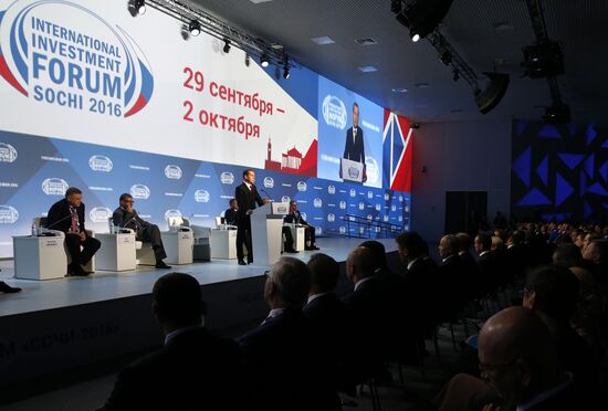Prime Minister Dmitry Medvedev at Sochi International Investment Forum 2016