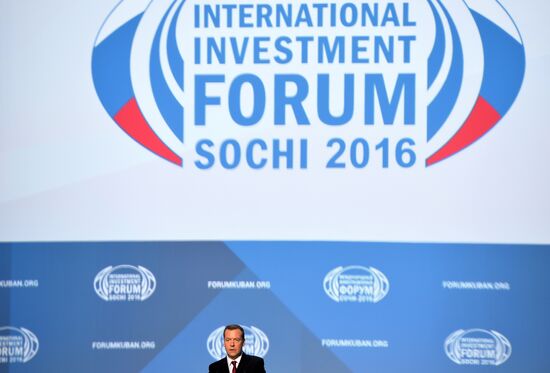 Prime Minister Dmitry Medvedev at Sochi International Investment Forum 2016