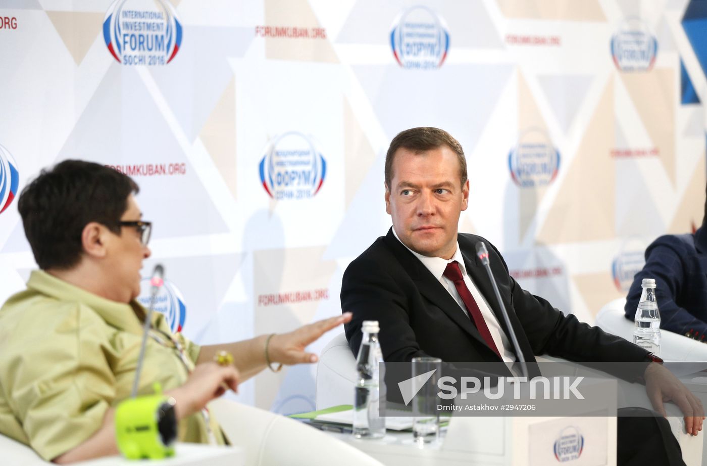 Prime Minister Dmitry Medvedev at Sochi International Investment Forum 2016