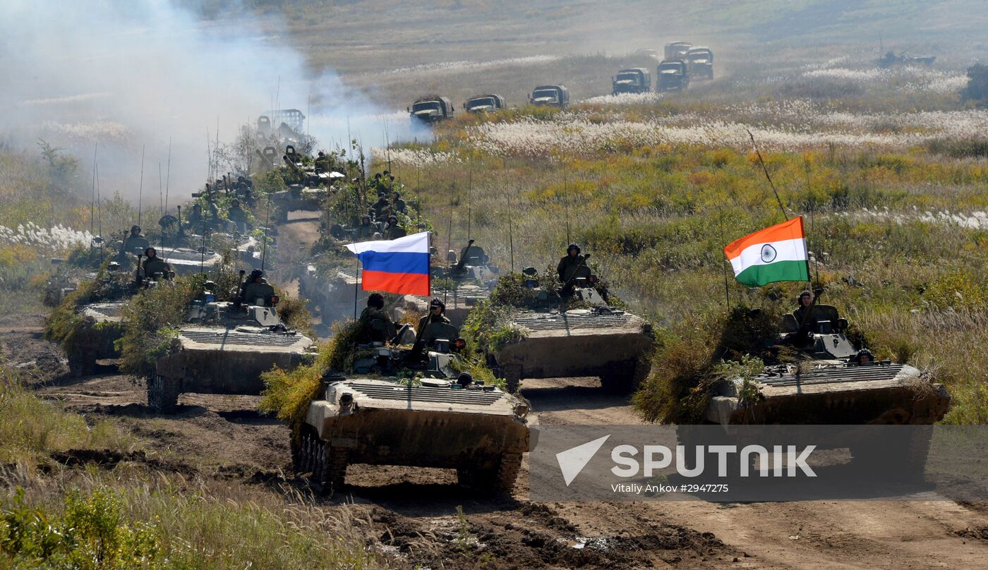 Indra 2016 Russian-Indian military exercise in Primorye Territory