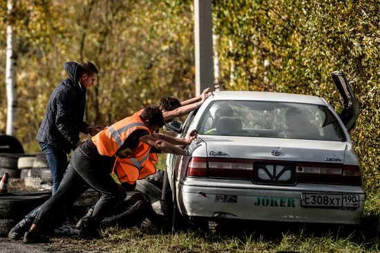 Drifting contest in Veliky Novgorod