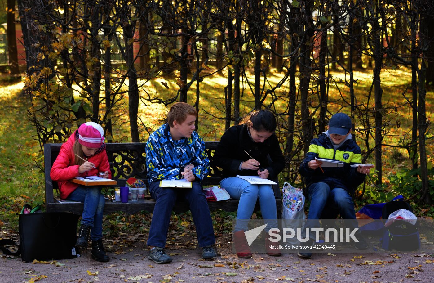 City residents relax in Kuskovo