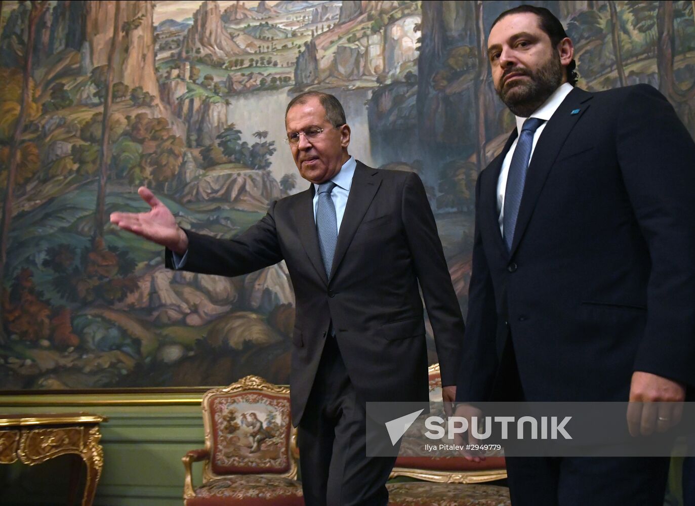 Russian Foreign Minister Sergey Lavrov meets with Saad-eddine Rafic Al-Hariri