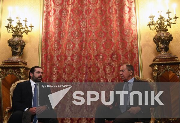 Russian Foreign Minister Sergey Lavrov meets with Saad-eddine Rafic Al-Hariri