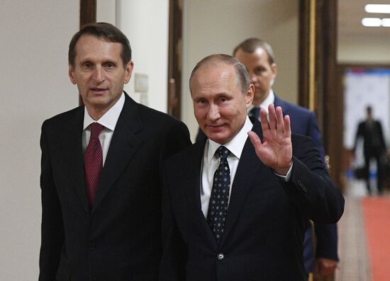 President Vladimir Putin at meeting of State Duma of 7th convocation