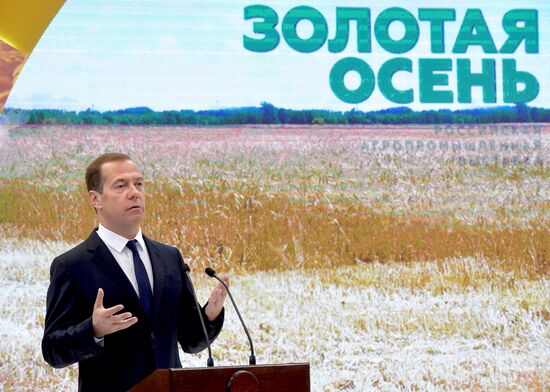 Prime Minister Dmitry Medvedev presents state awards at Golden Autumn exhibition
