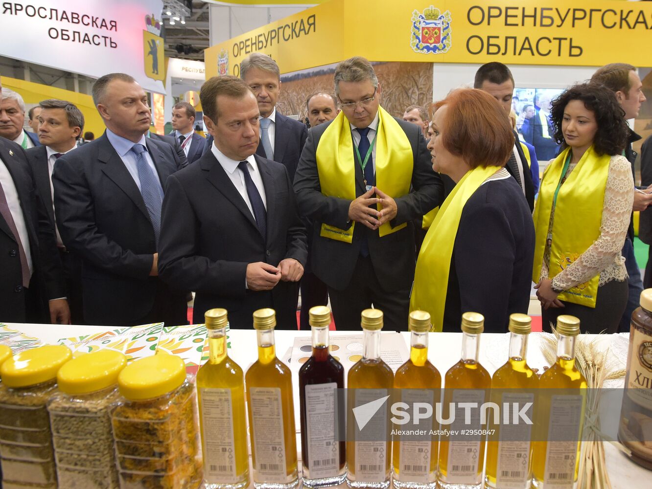 Prime Minister Dmitry Medvedev presents state awards to agriculture workers at Golden Autumn trade fair