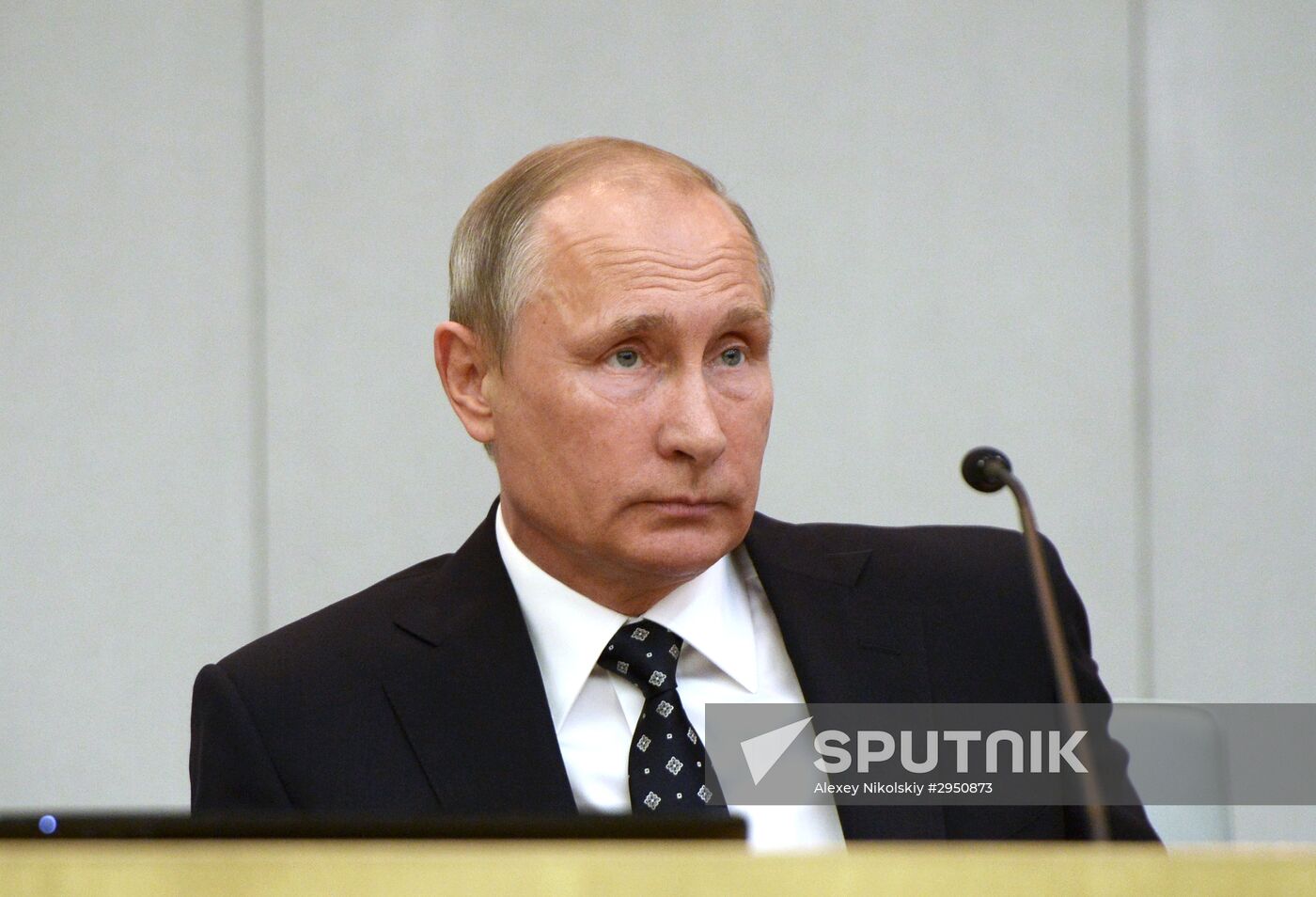 President Vladimir Putin at meeting of State Duma of 7th convocation