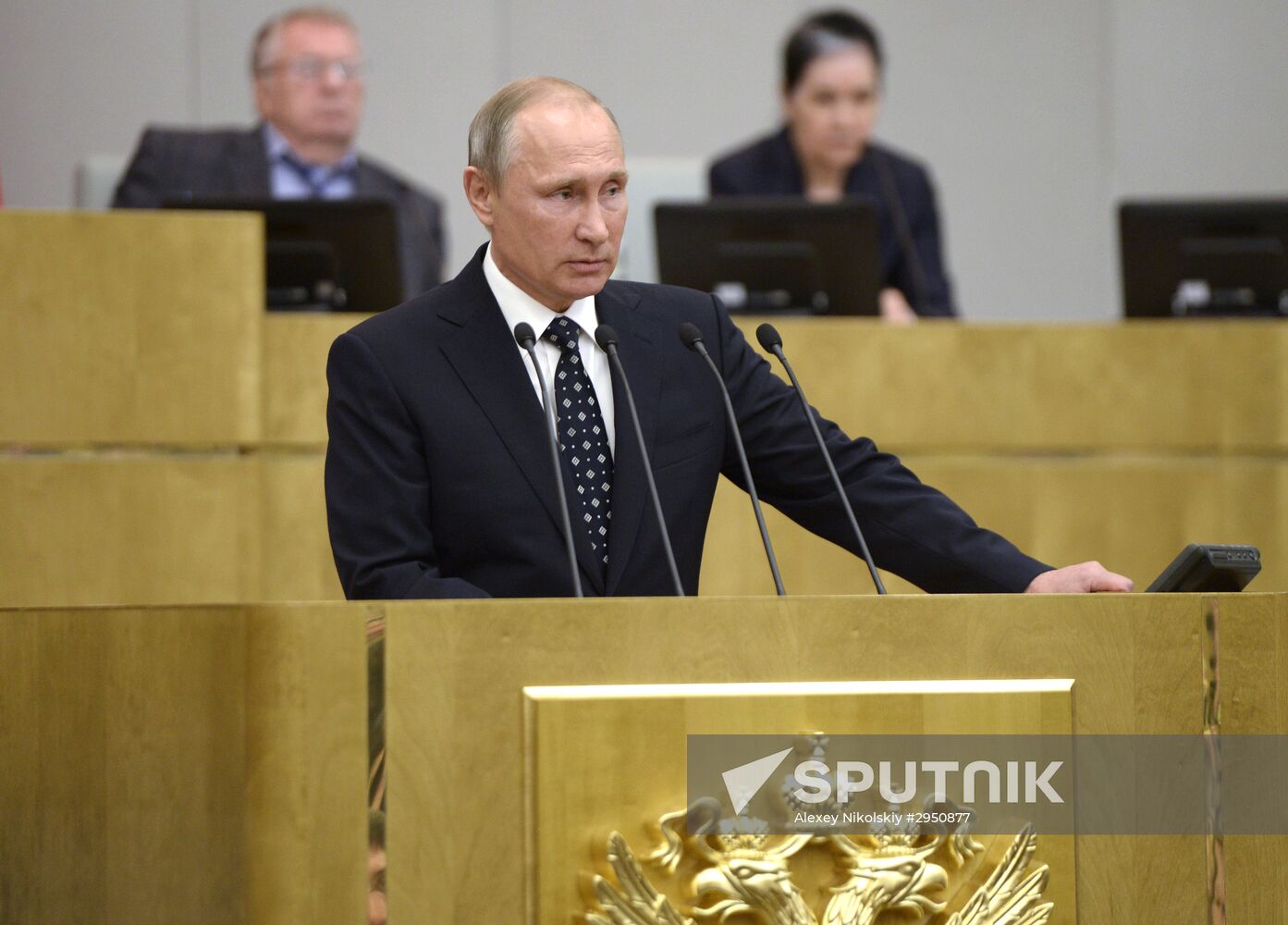 President Vladimir Putin at meeting of State Duma of 7th convocation