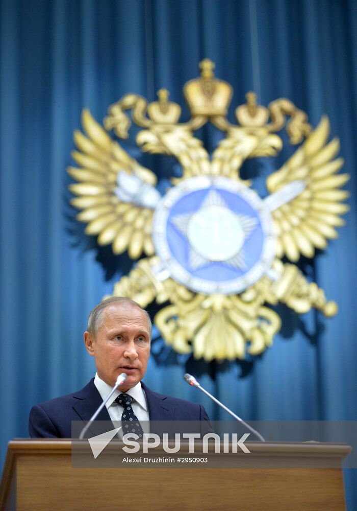President Vladimir Putin visits Foreign Intelligence Service headquarters