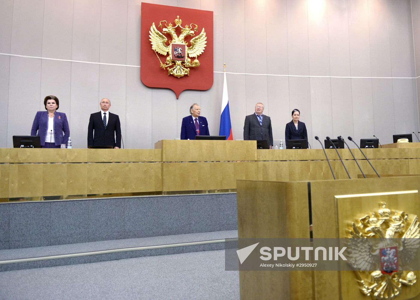 President Vladimir Putin at meeting of State Duma of 7th convocation