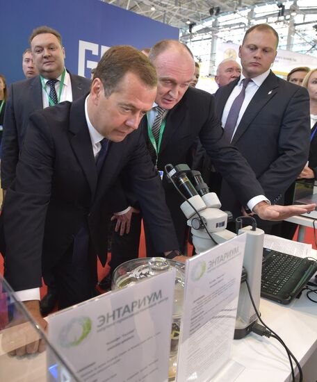 Prime Minister Dmitry Medvedev presents state awards at Golden Autumn exhibition