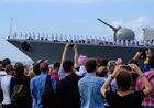 Final rehearsal of naval parade to celebrate Russian Navy Day in Kronstadt