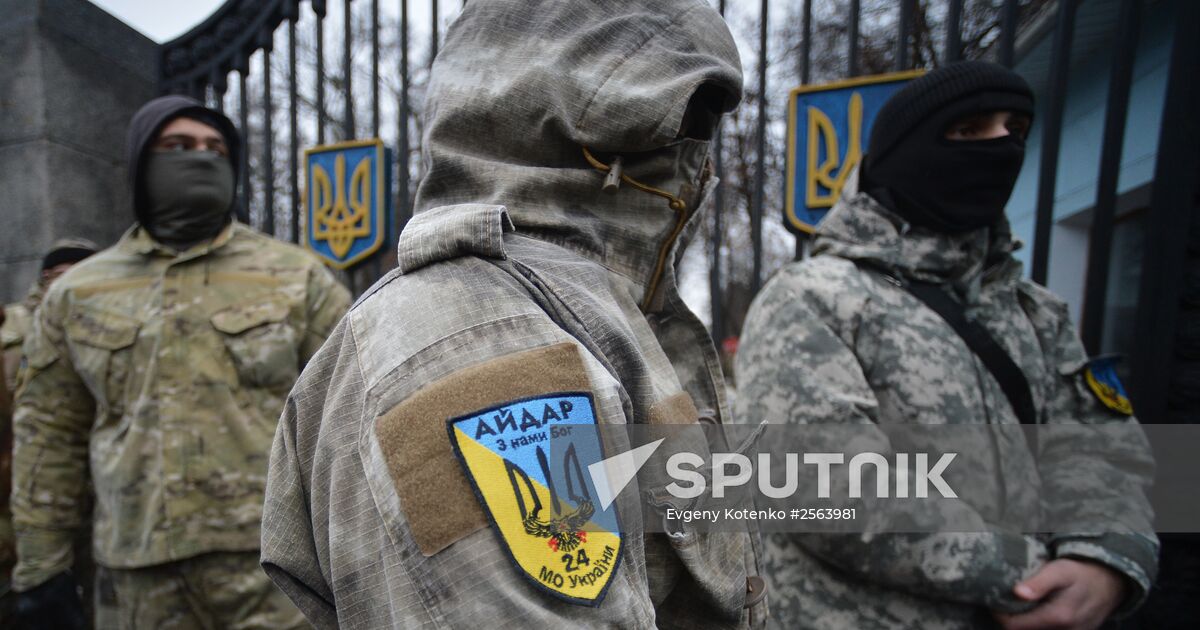 Aidar Battalion rallies outside Ukraine's Defense Ministry | Sputnik ...