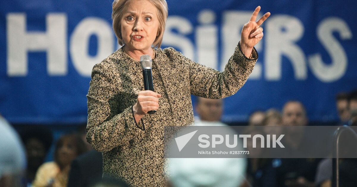 U.S. Democratic presidential candidate Hillary Clinton in Indiana