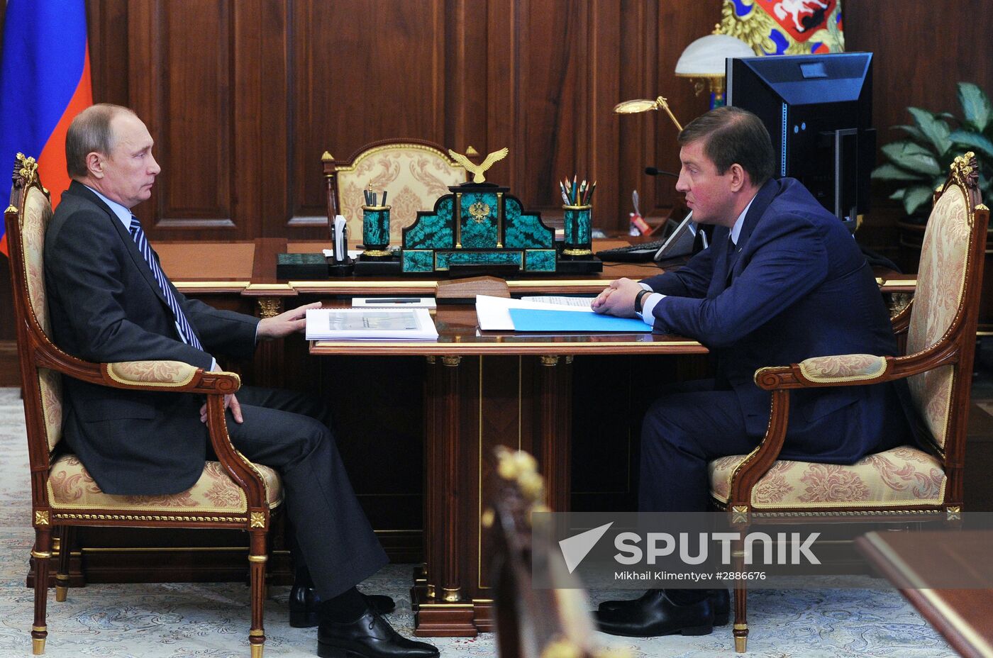 Russian President Vladimir Putin meets with Pskov Region Governor ...
