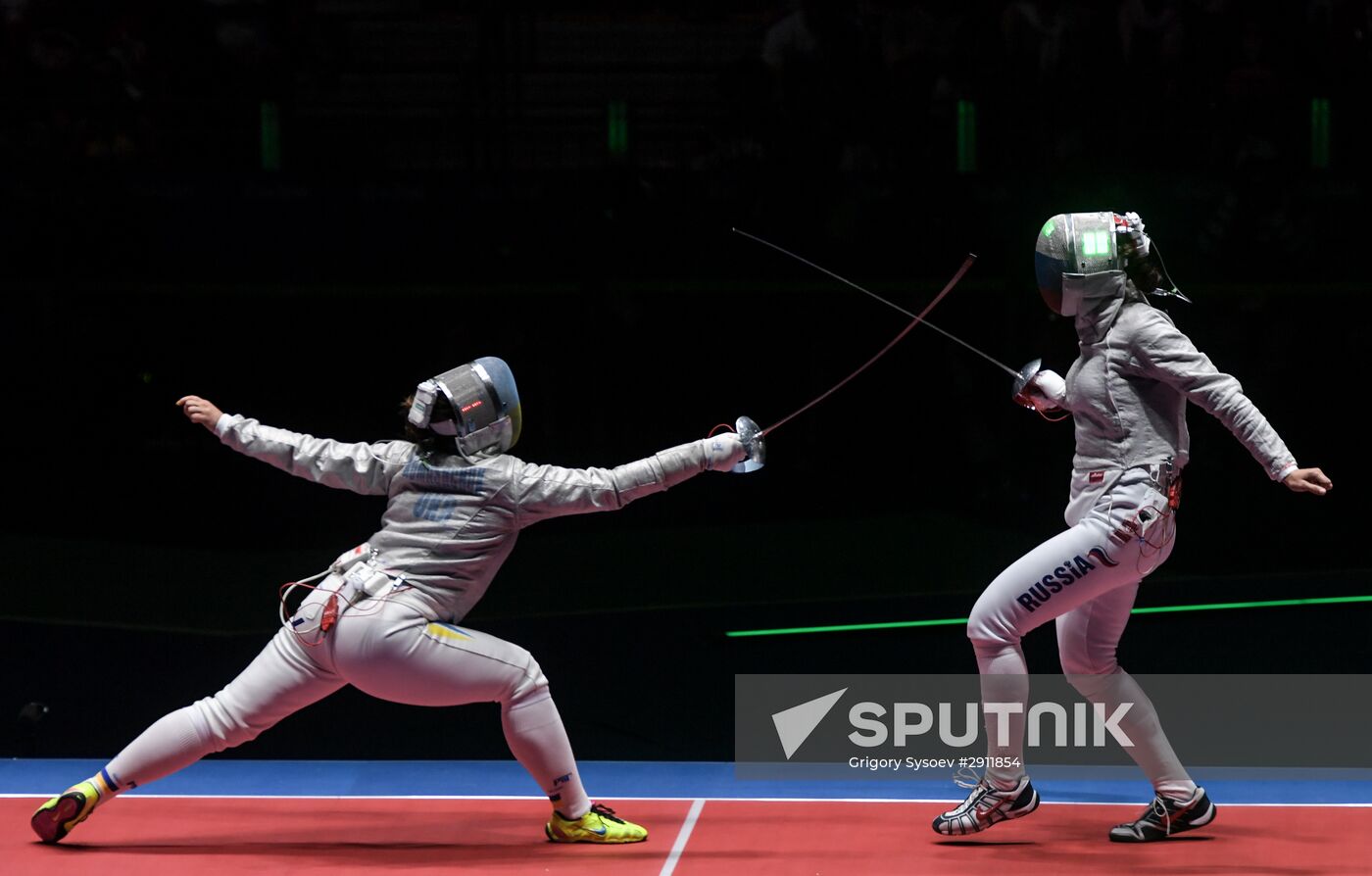 2016 Summer Olympics. Fencing. Women's saber team Sputnik Mediabank