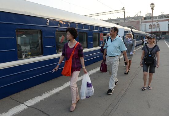 Imperial Russia tourist train departs