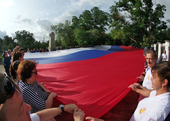 Celebrating Russian State Flag Day in Sevastopol, Crimea.