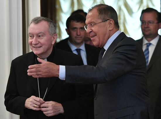 Sergei Lavrov meets with Vatican Secretary of State Cardinal Pietro Parolin