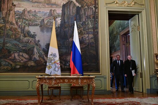 Sergei Lavrov meets with Vatican Secretary of State Cardinal Pietro Parolin
