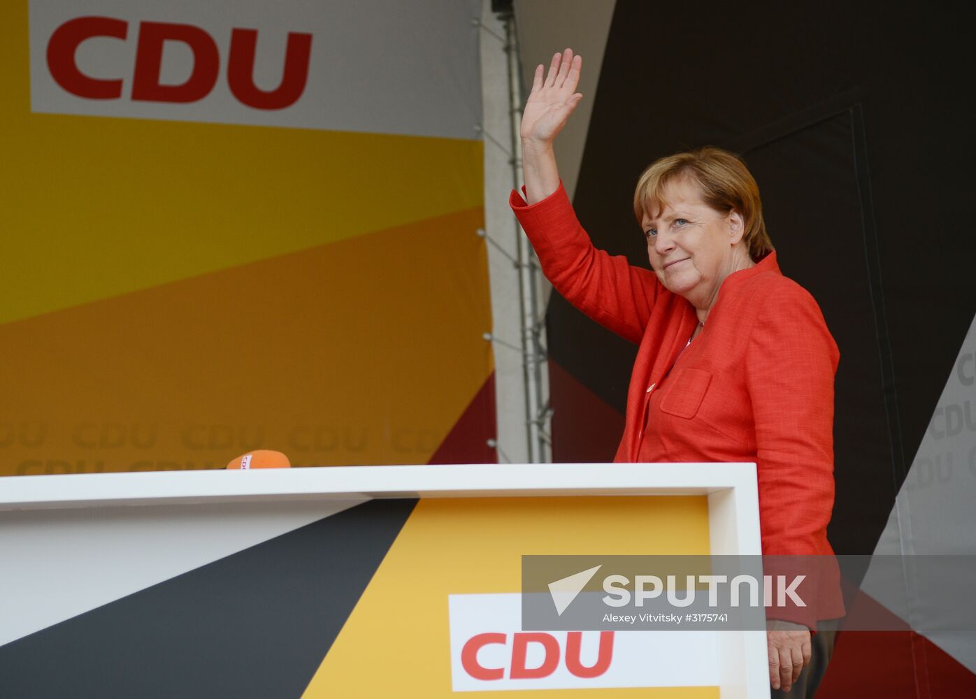 Angela Merkel makes election campaign speech in Münster