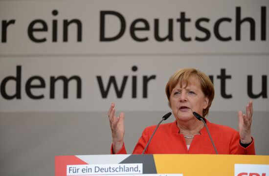 Angela Merkel makes election campaign speech in Münster