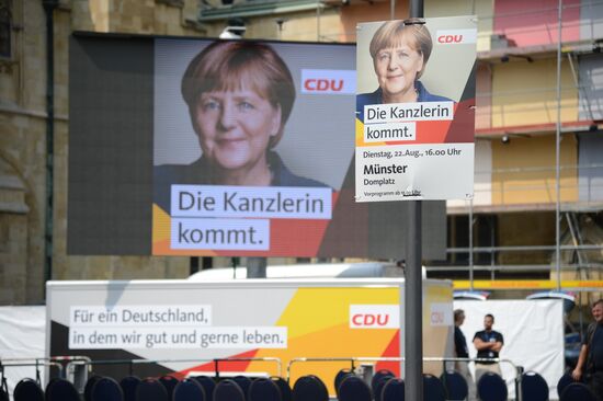 Angela Merkel makes election campaign speech in Münster