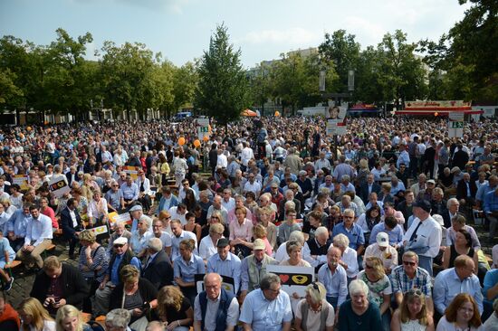Angela Merkel makes election campaign speech in Münster