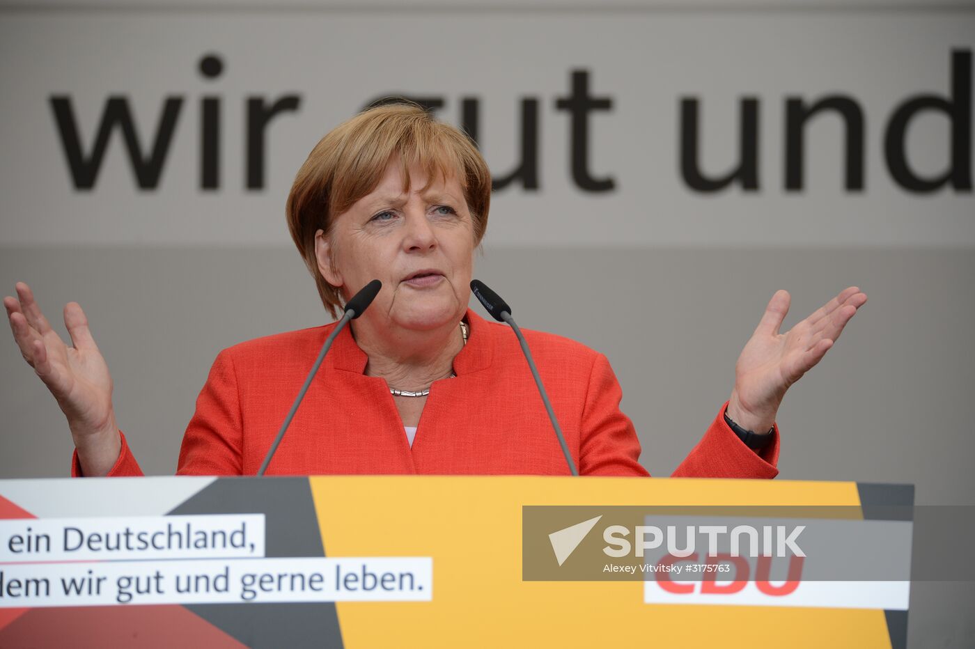 Angela Merkel makes election campaign speech in Munster