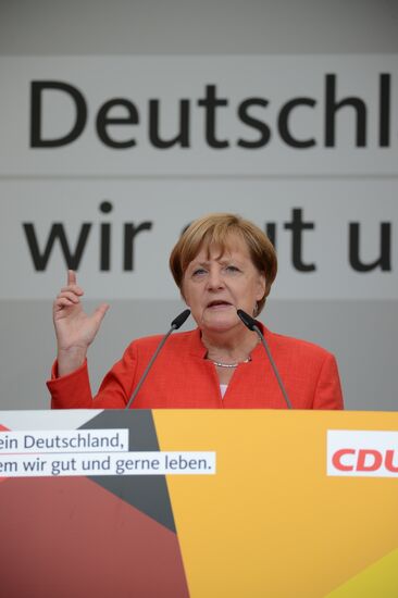 Angela Merkel makes election campaign speech in Munster