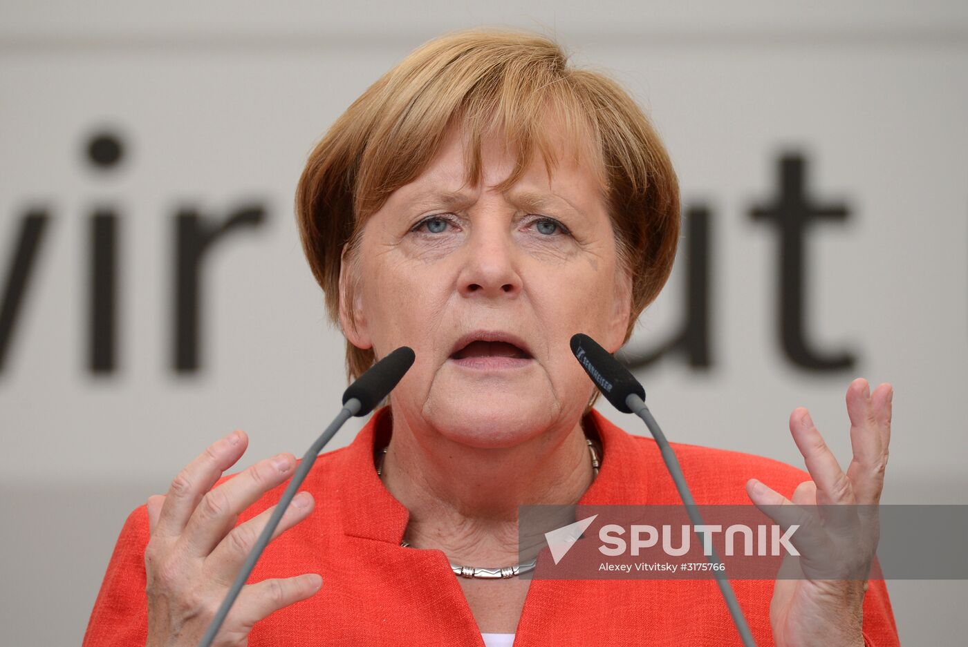 Angela Merkel makes election campaign speech in Munster