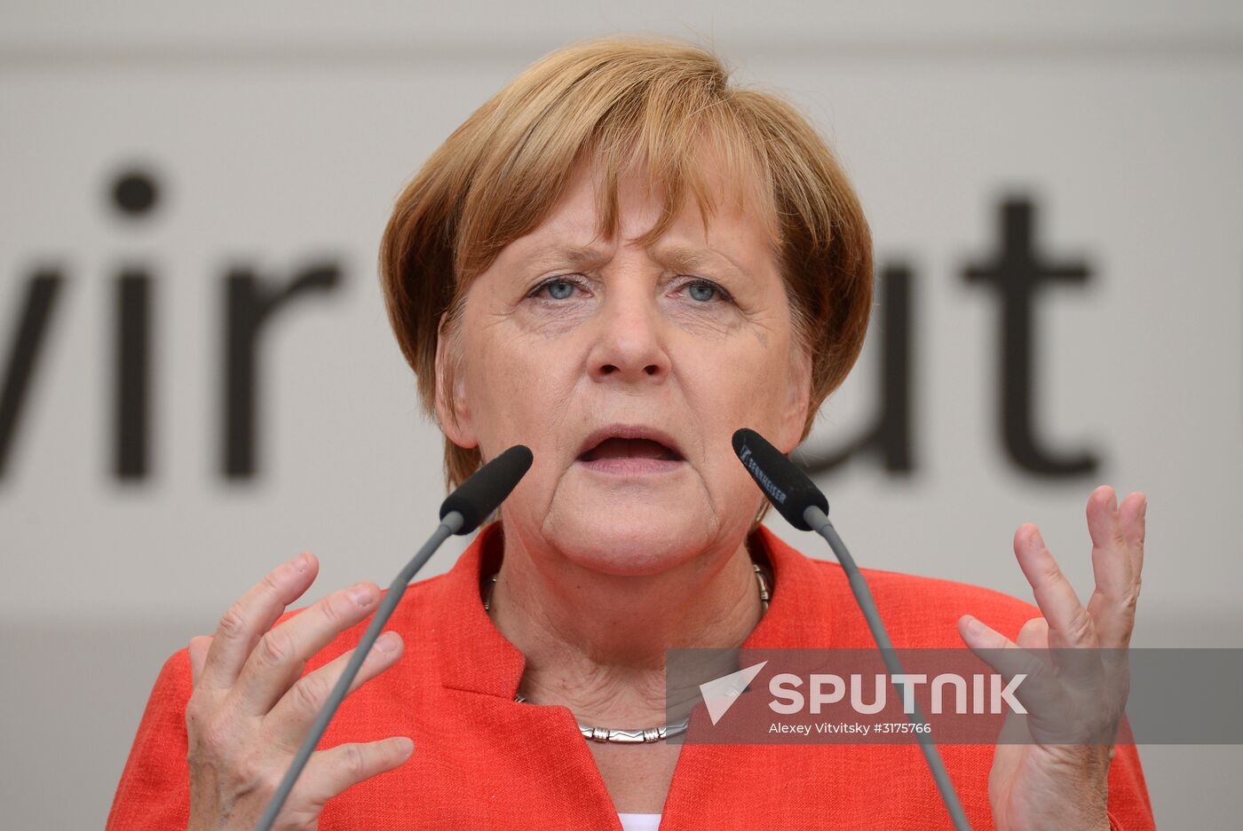 Angela Merkel makes election campaign speech in Munster