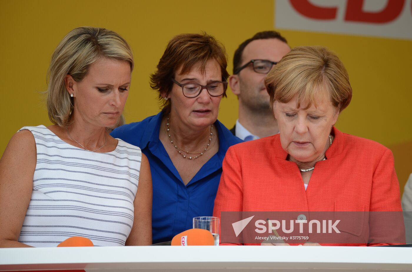 Angela Merkel makes election campaign speech in Münster