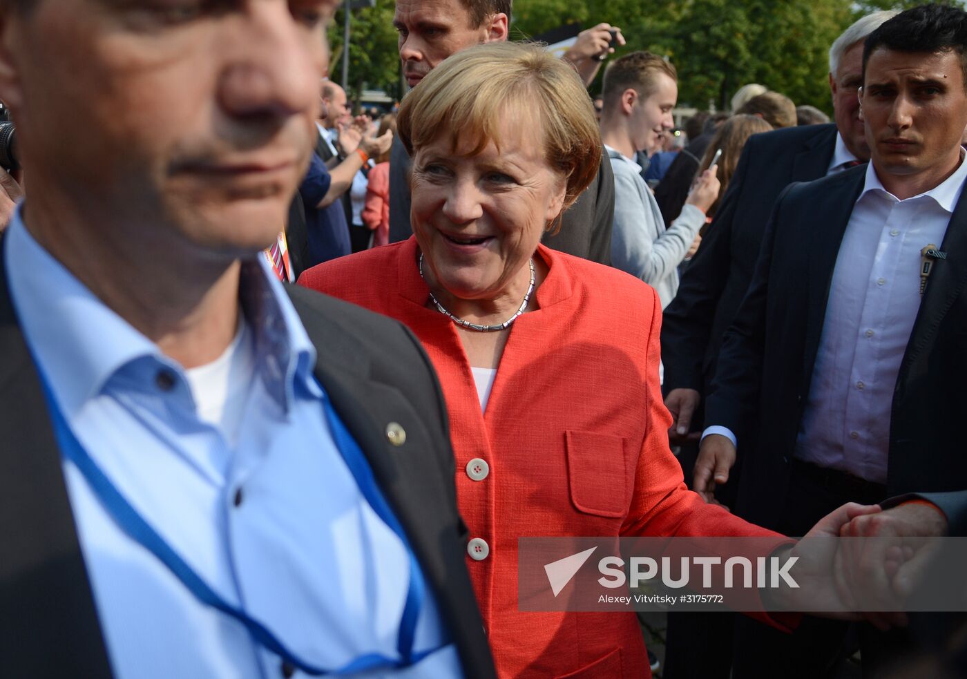 Angela Merkel makes election campaign speech in Münster