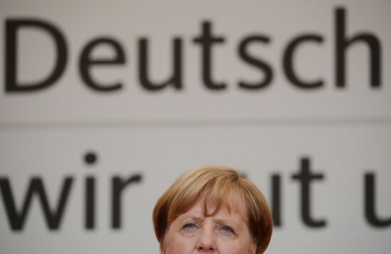 Angela Merkel makes election campaign speech in Munster