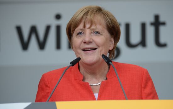 Angela Merkel makes election campaign speech in Munster