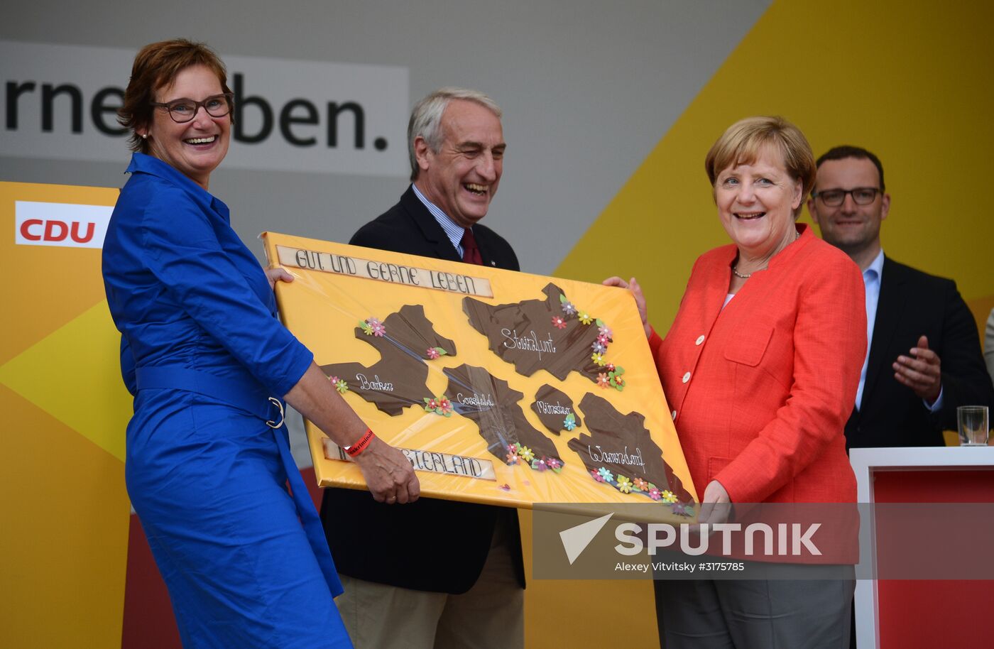 Angela Merkel makes election campaign speech in Münster