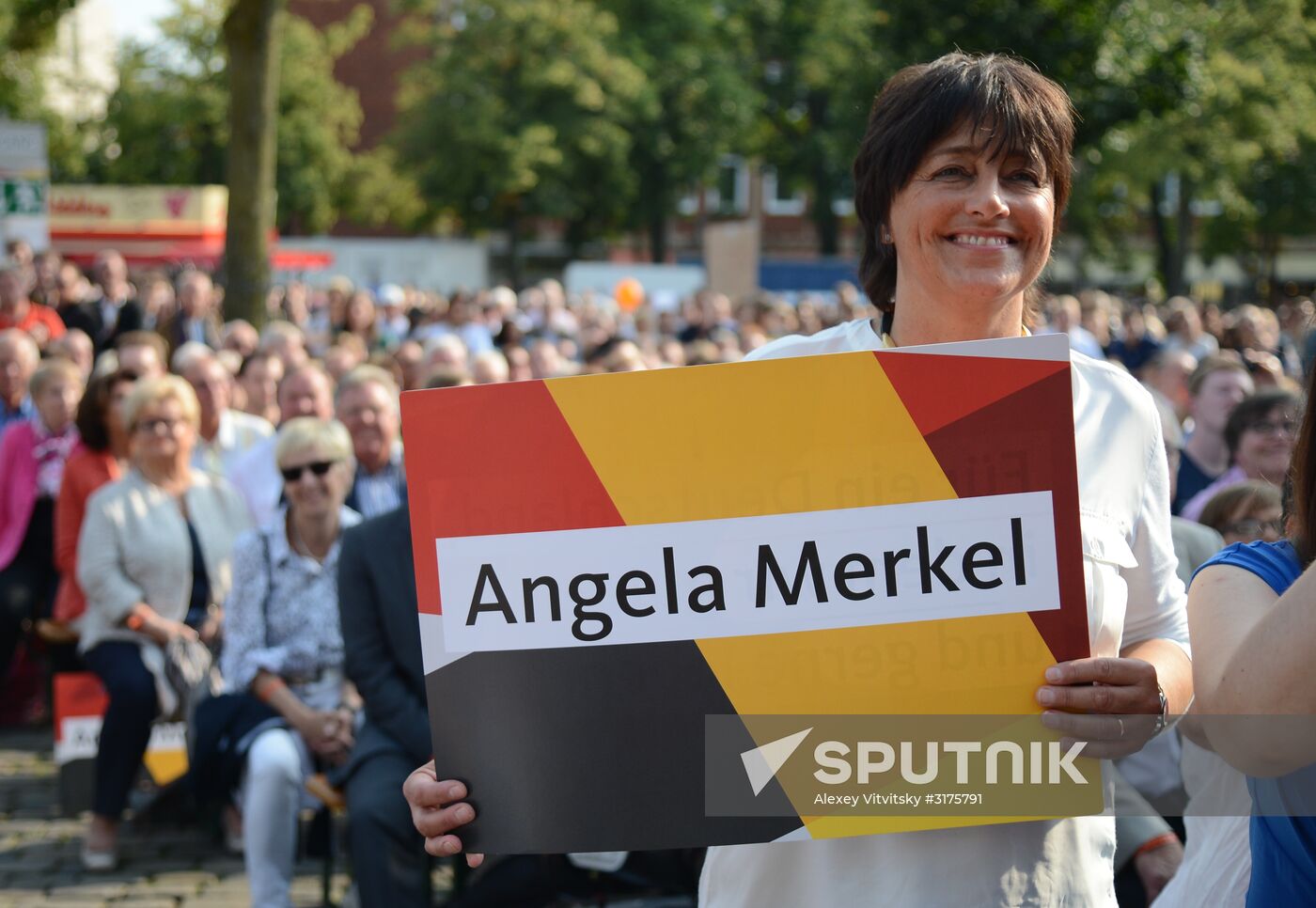 Angela Merkel makes election campaign speech in Münster