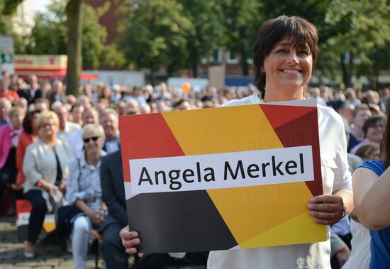 Angela Merkel makes election campaign speech in Münster