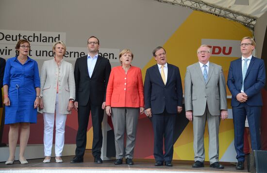 Angela Merkel makes election campaign speech in Münster