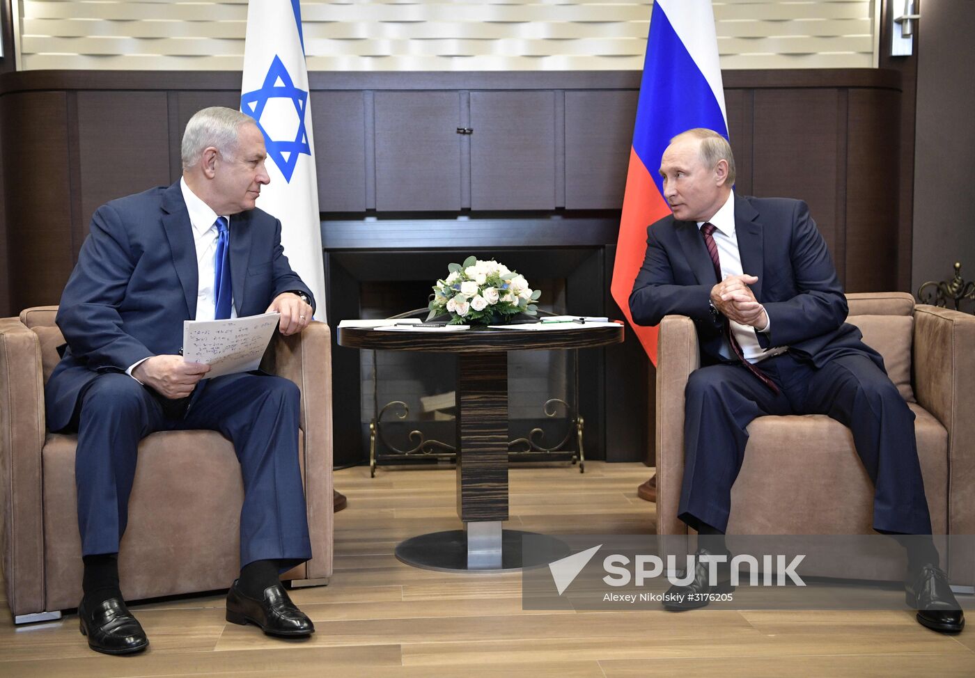 President Vladimir Putin meets with Prime Minister of Israel Benjamin Netanyahu