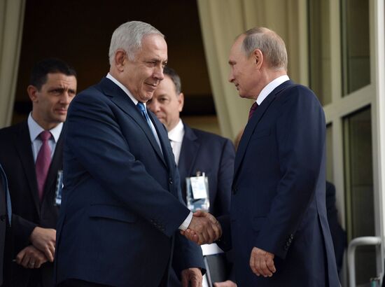 Russian President Vladimir Putin's meeting with Prime Minister of Israel Benjamin Netanyahu