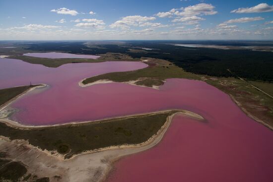 Salt lakes in Altai Territory